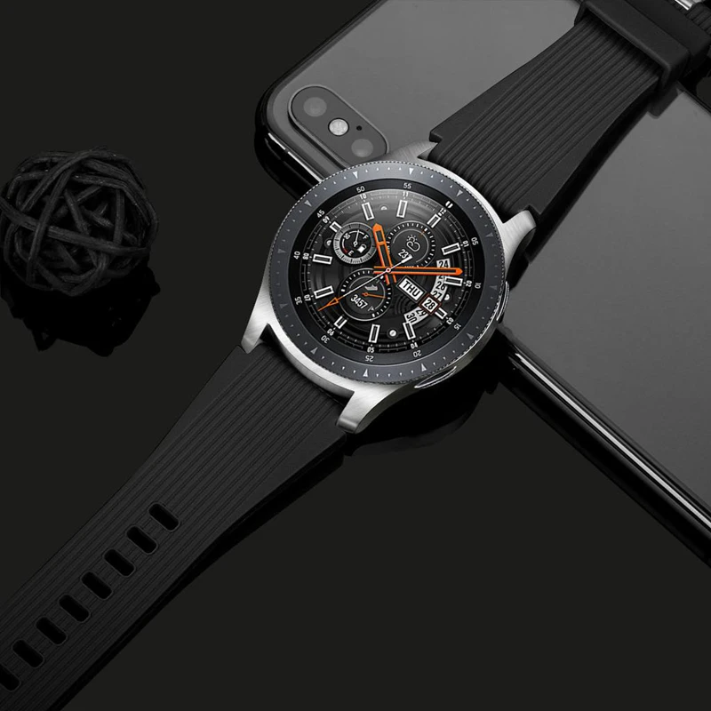 Pulsera compatible con Samsung Galaxy Watch 46 mm silicona negra