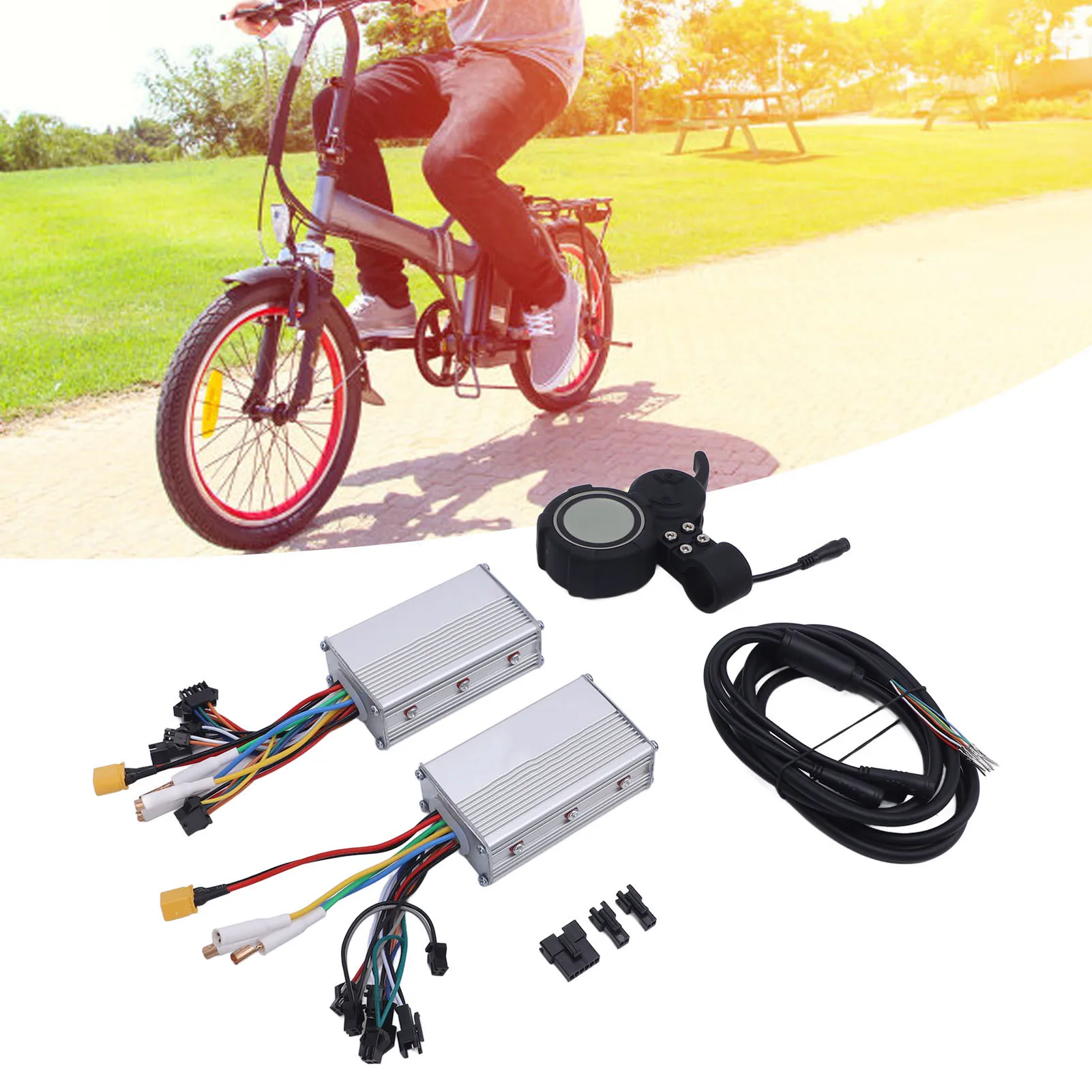 

Electric Bike Controller 52V 25A 1200W Dual Drive Motor Controller Kit with Display High Performance for Electric Scooter