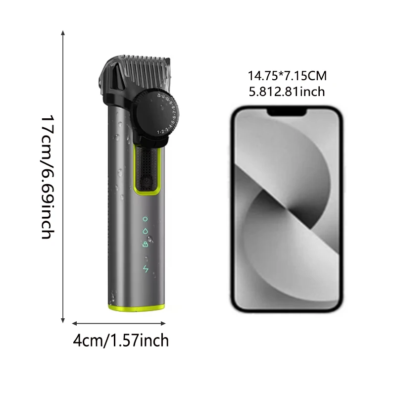 Household waterproof hair clipper set, portable 4-in-1 ear and nose hair trimmer, rechargeable razor, trimming tools
