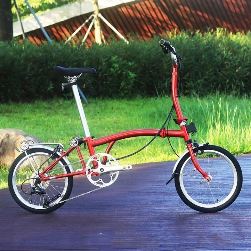 YTYIN 16 بوصة 9 سرعات قابلة للطي دراجة ركاب Baike City Edition ثلاثية أضعاف للرجال والنساء دراجة قابلة للطي #4