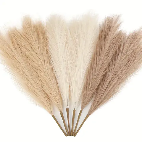 6PCS 인공 팜파스 잔디 장식 꽃 DIY 꽃 테이블에 대 한 가짜 식물 리드 꽃 웨딩 홈 크리스마스 장식 배열