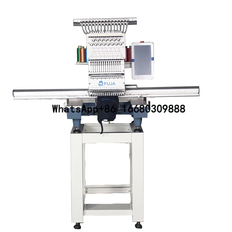 FUJA Single Head 15 needles Big Area China Flat T-shirt Hat Computerized Embroidery Machine