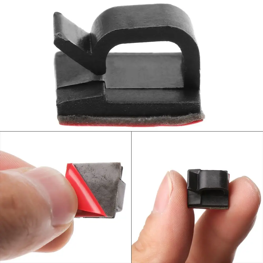 50pcs Plastic Firm Buckle Line Fastener Self-adhesive Cable Clip Fixer Holder Cable Clamp Wire Management