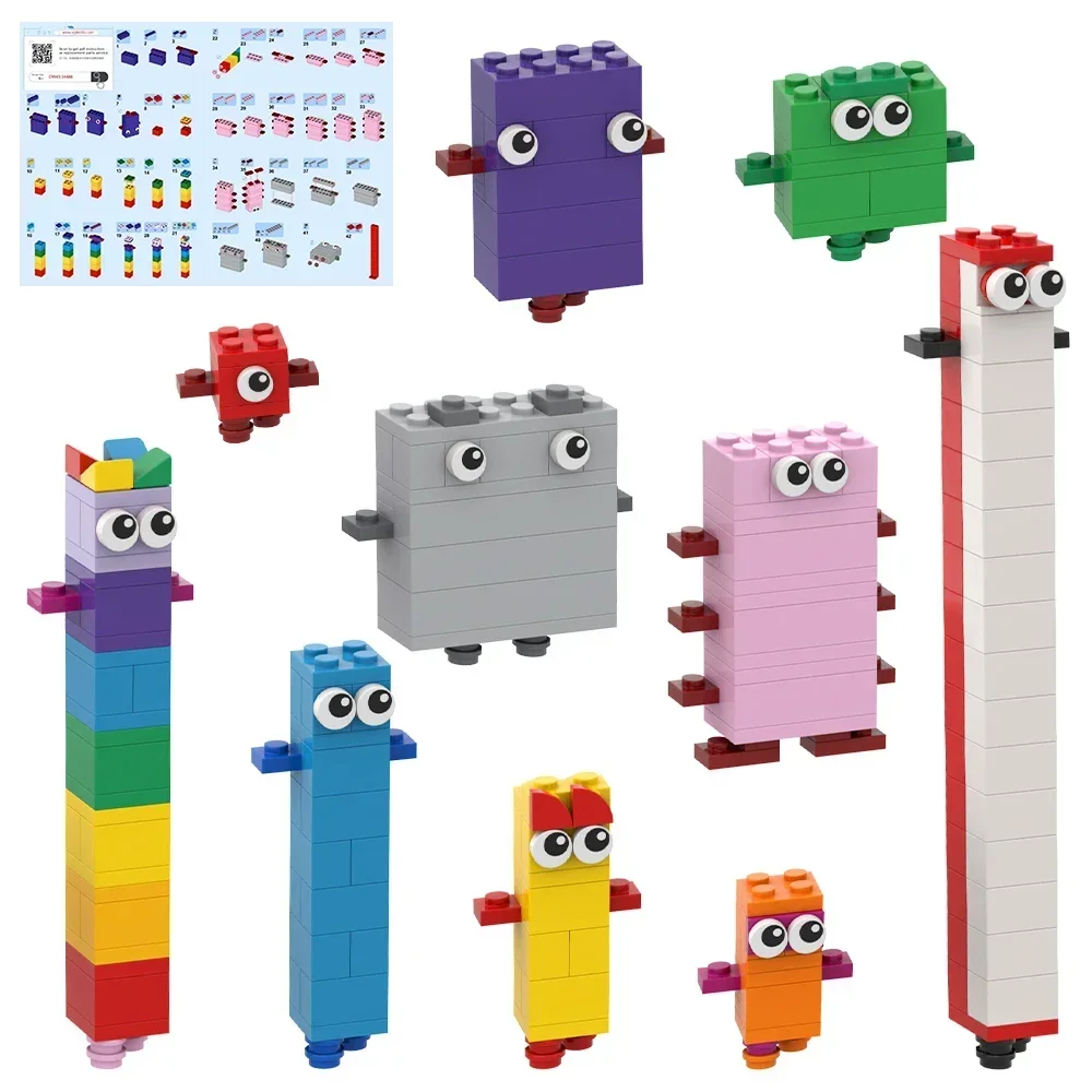 数学デジタル変換教育ブロック、数字のビルディングブロック、1〜10、DIY、デスクトップ装飾品、子供向けおもちゃ、誕生日プレゼント