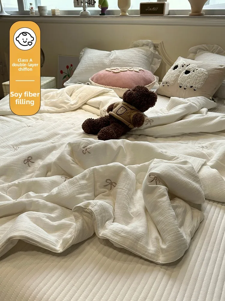 

Детское двухслойное одеяло из соевого волокна JK Premium A-Class с эффектом кондиционирования воздуха, машинная стирка, осеннее прохладное одеяло-покрывало