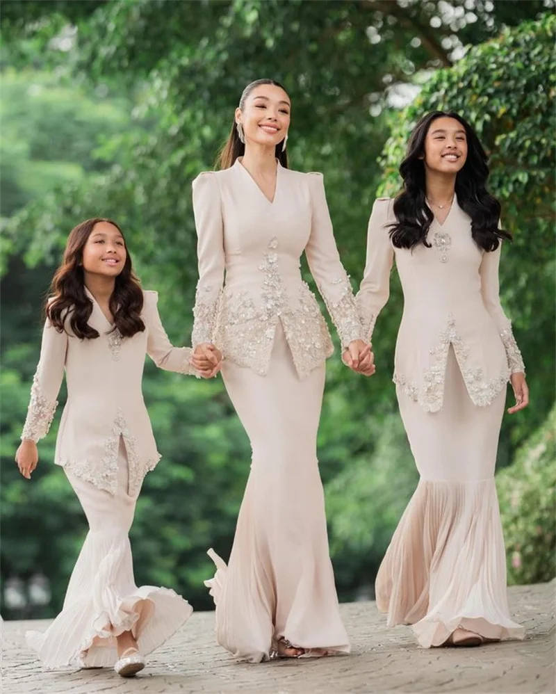 

Light Pink Women Suits Skirt Set 2 Piece Blazer+Prom Dress Cotton 3D Flower Customized Formal Office Lady Jacket Wedding Coat