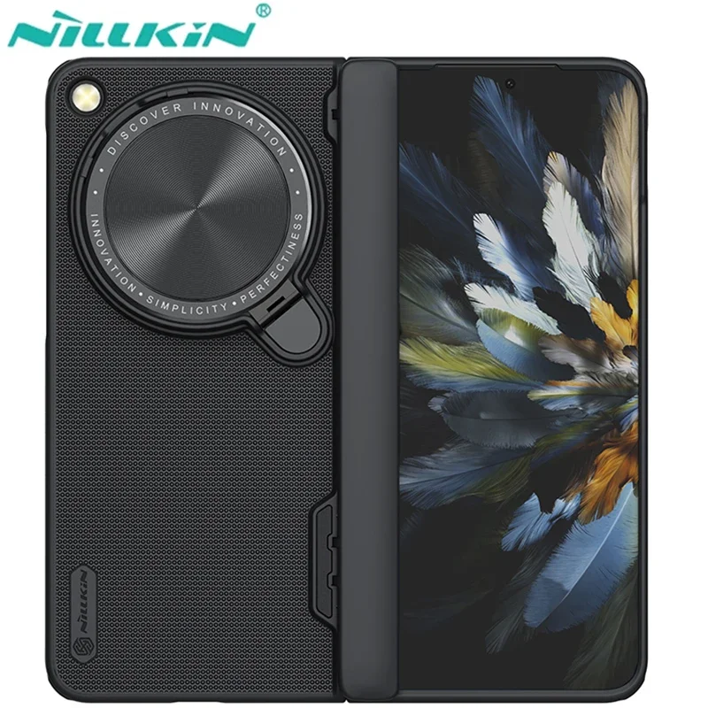 Original Nillkin Camera Protector With Holder Shockproof Phone Case For OnePlus OPEN 1+Open Matte Shield Hinge Armor Full Cover