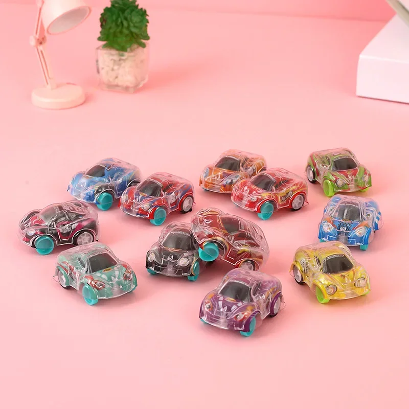 5Pcs Kids Mini Transparent Pull Back Color Rebound Car Toys Birthday Party Favors Giveaway Carnival Classroom Prize Gifts