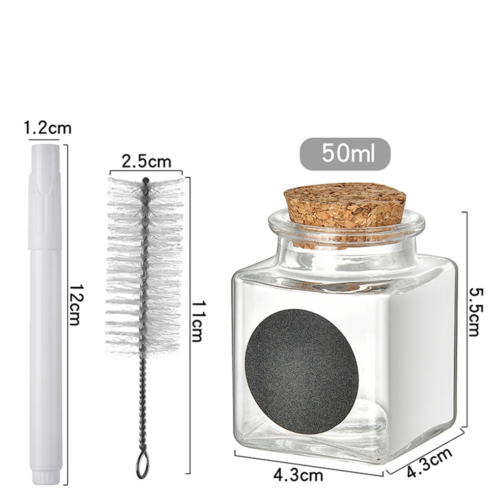 24 Units Kit Kitchen Glass Storage Jar 50ml 2oz Glass Seasoning Bottle Salt Pepper Spice Glass Jars Glass Honey Jar