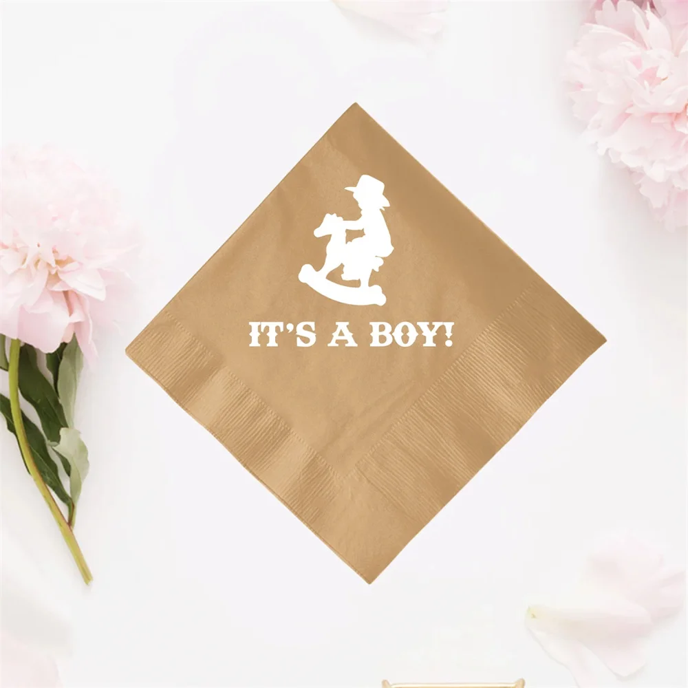 

50PCS Baby Shower Party Favors and Gifts, Baby Shower Custom Napkins, Personalized Napkins and Party Favors for Baby Showers, Na