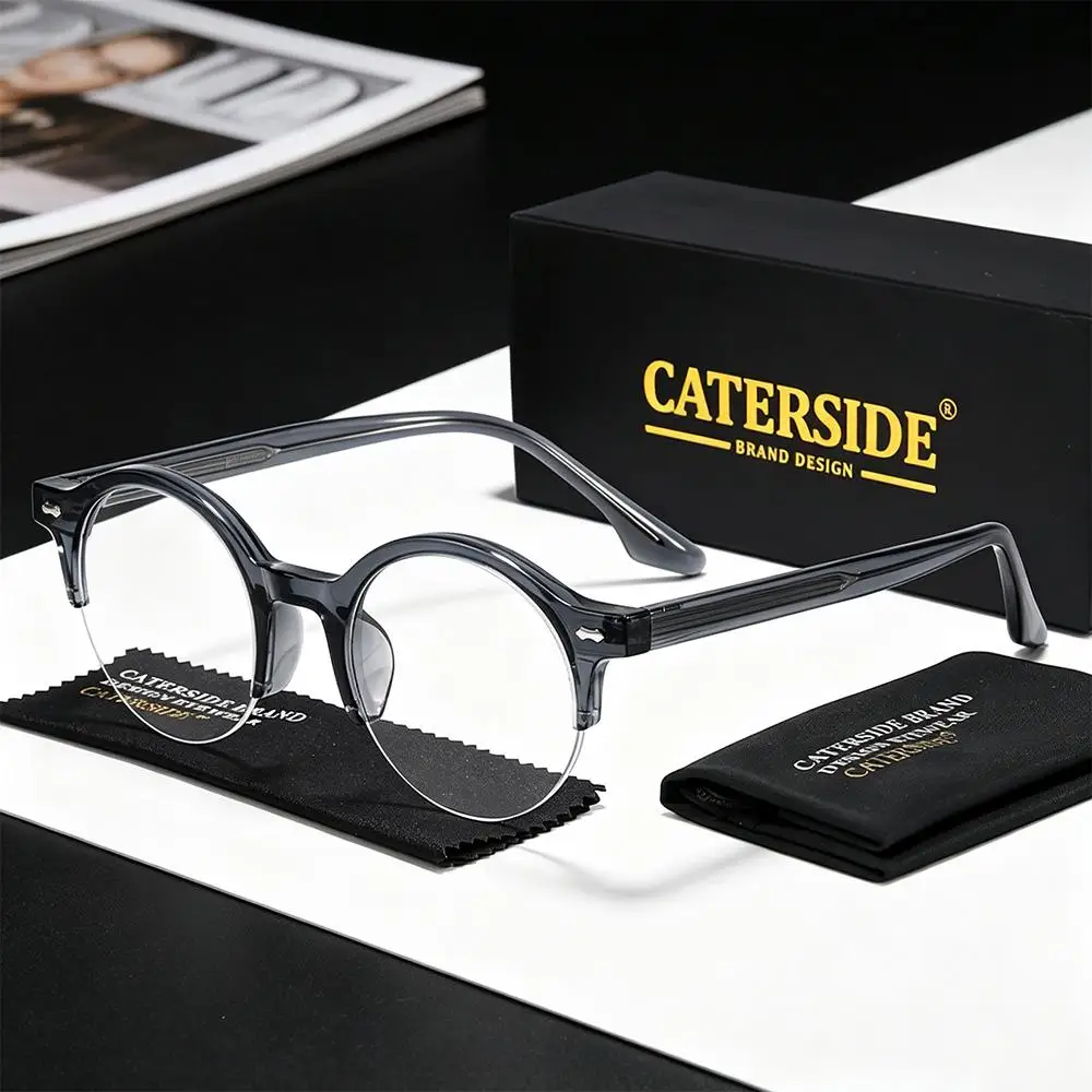 CATERSIDE Unisex Anti-Blaulicht-Brille Tr-90 Halbrahmen-Brillengestell Business Freizeit Computer Blaulicht-Schutzbrille – Detail 1