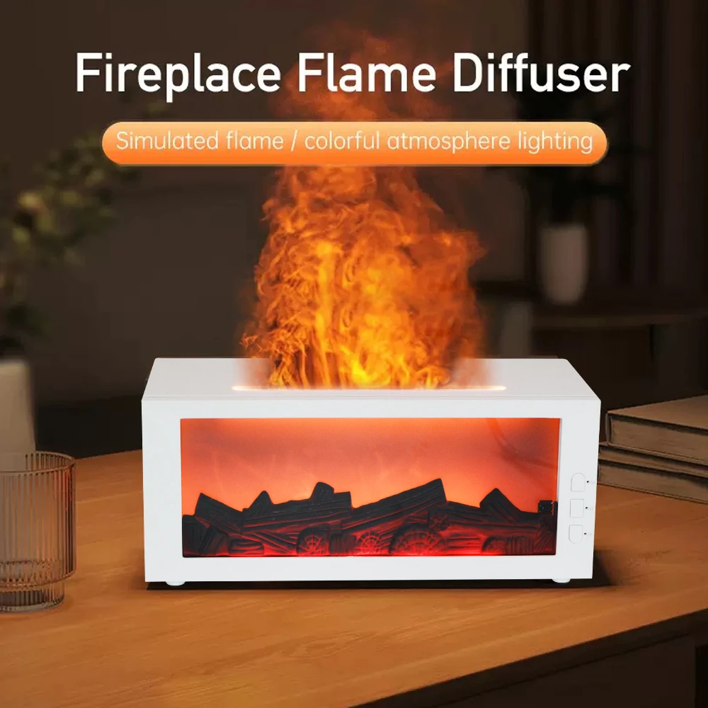 300ml Fireplace Flame Diffuser with Remote  7 Soothing Colors, Timer, Auto-Off for Safety  Aromatherapy for Home, Unique Christm
