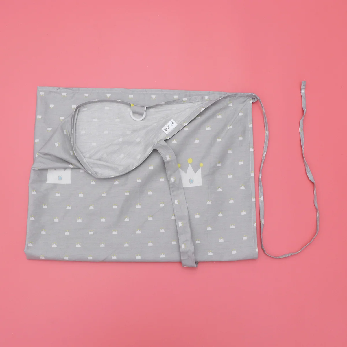 غطاء رضاعة قطني مع عباءة للرضاعة الطبيعية بطباعة تاج رمادي للنساء للاستخدام الخارجي أثناء السفر والمشي #5