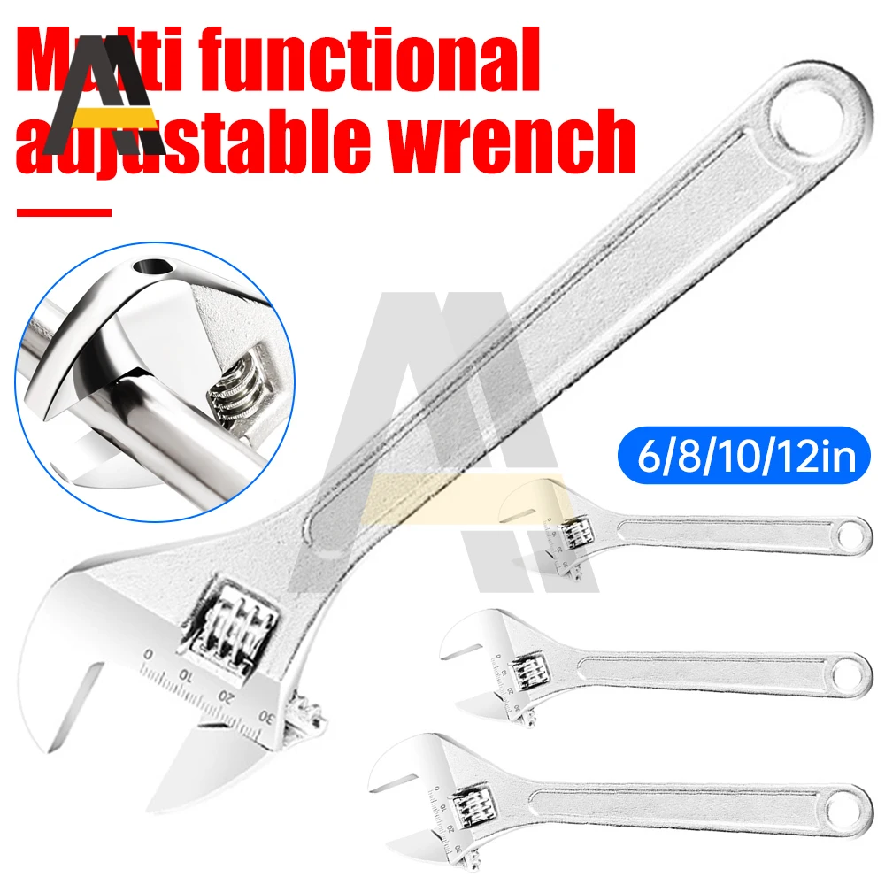 

1 Pc Steel 6-Inch Monkey Wrench 8inch 10inch 12inch Household Multifunction Shifting Spanner Adjustable Open-end Wrench Tool