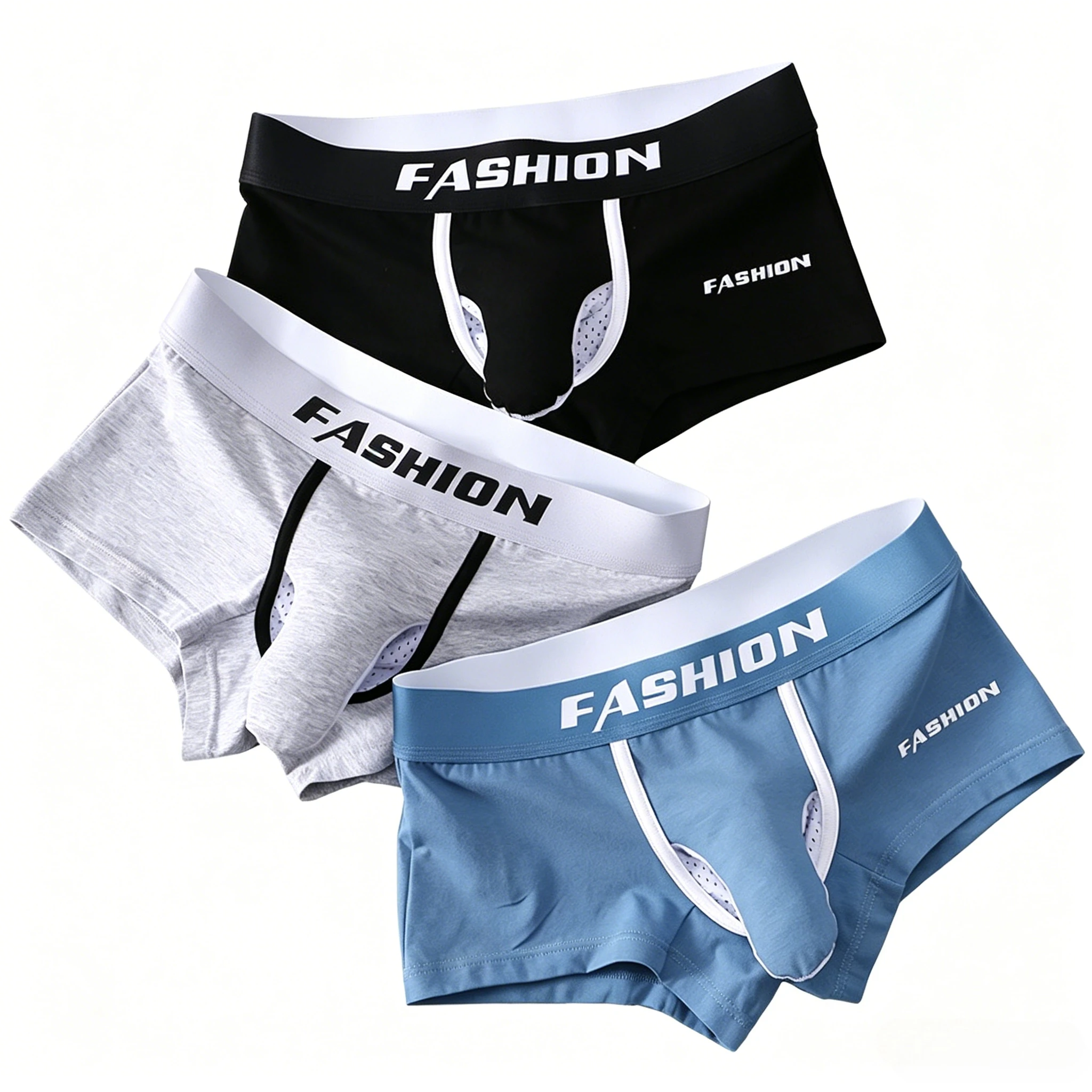 

Men's Cotton Boxer Briefs Mid-Rise Breathable Underwear Contoured Pouch Sport Cotton Boxer Shorts Mesh Underwear for Daily Wear