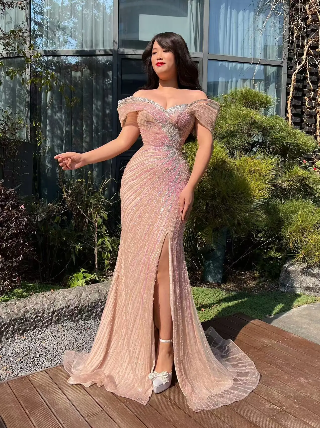 شاليمار تشانغ فستان طويل فاخر أخضر فساتين الحفلات للفتيات فساتين الماس اليدوية للنساء حفل زفاف مخصص