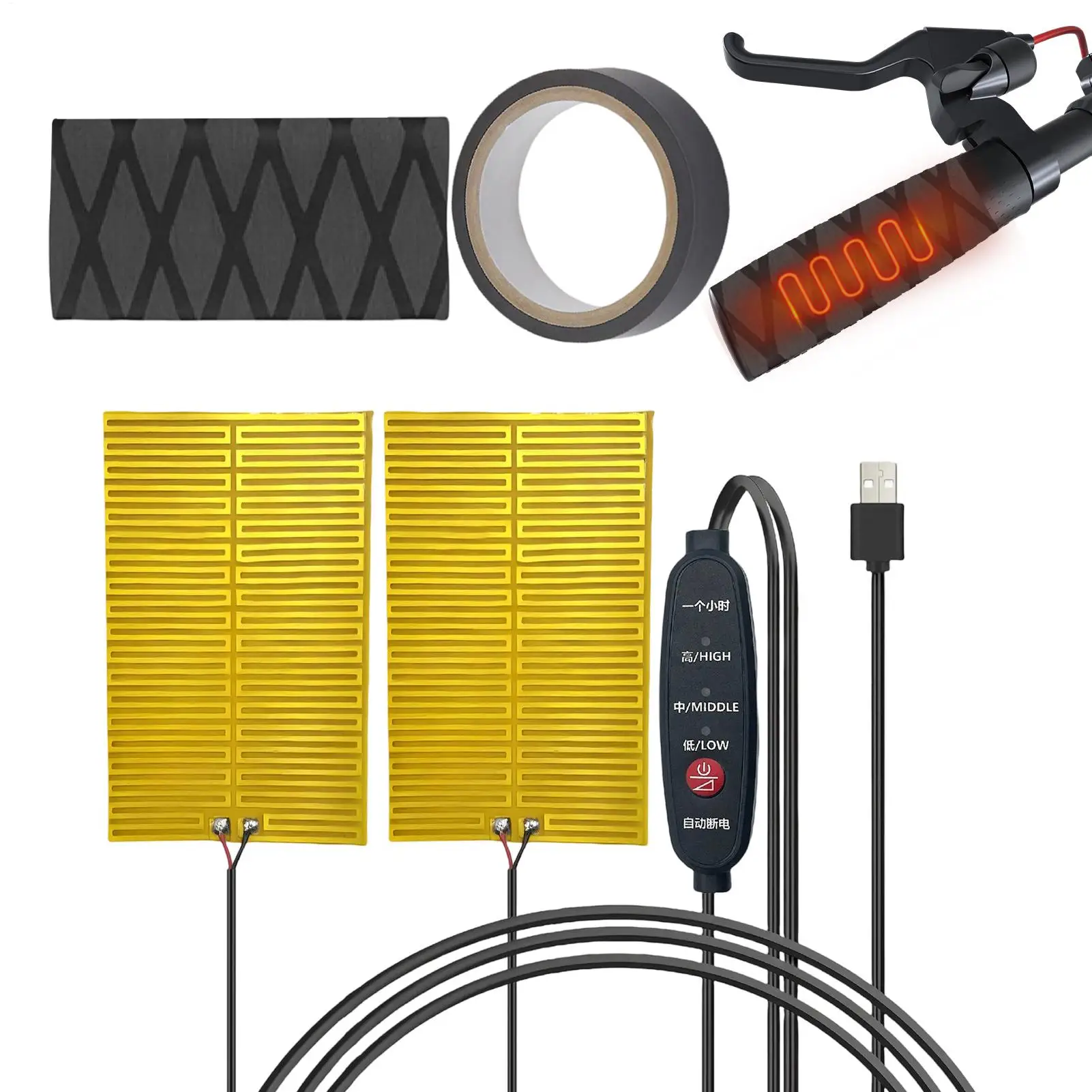 

Ручки на руль мотоцикла, чехол на ручку с подогревом, теплый рукав для мотоцикла, зимние электрические ручки с подогревом для велосипеда, горного велосипеда