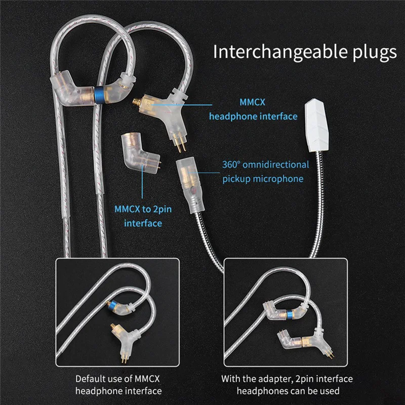 Uitstekende QKZ Q7-MAX Oortelefoon Upgrade Kabel Bedrade Oordopjes Dynamische Driver Hifi Bass Oortelefoon 2Pin 2Pin QDC Naar 2.5/3.5/4.4Mm Type