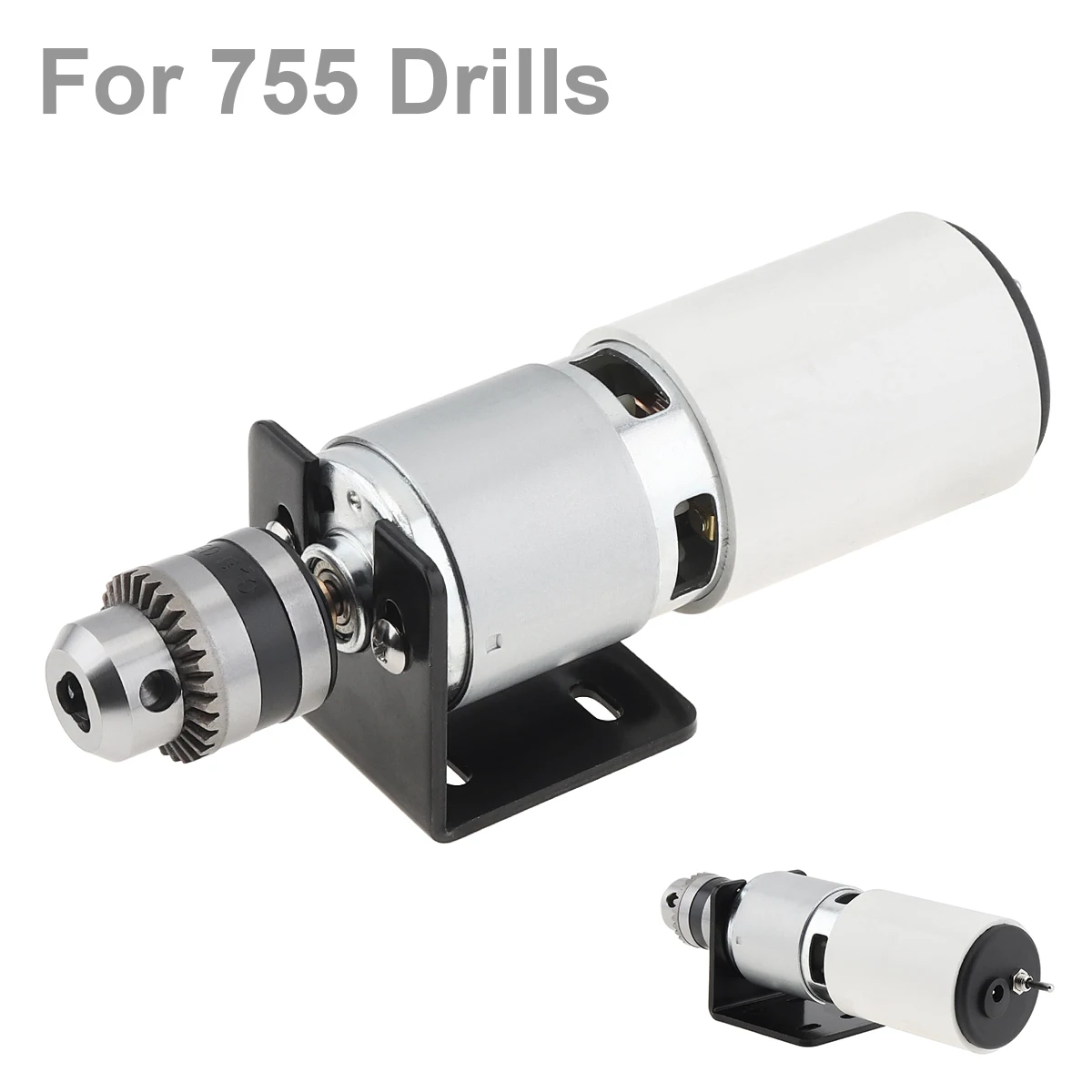 

775 Motor 12V-24V Table Drill Positive Inversion Lathe Press Motor with B10 Drill Chuck and Mount Bracket for Milling Machine