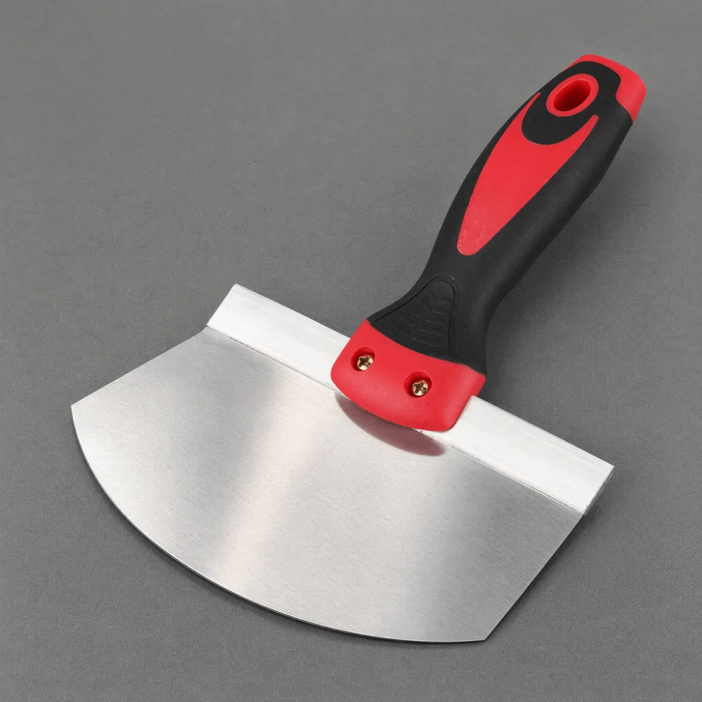 Rustproof Stainless Steel Multipurpose Scraper Contoured Blade Soft-Grip Handle Plaster Scooping Tool Bucket Scoop Tool