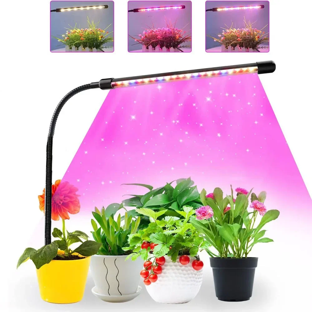 LED Full Spectrum Plant Growth Light 3 Switchable Colors with Timer Dimming for Horticulture And Photosynthesis