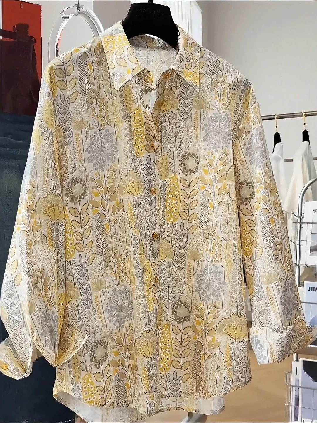 

Уникальная высококачественная женская рубашка с длинным рукавом и принтом, свободного кроя, повседневная, модная, больших размеров, винтажный стиль, дышащая, для активного отдыха/лыжного спорта