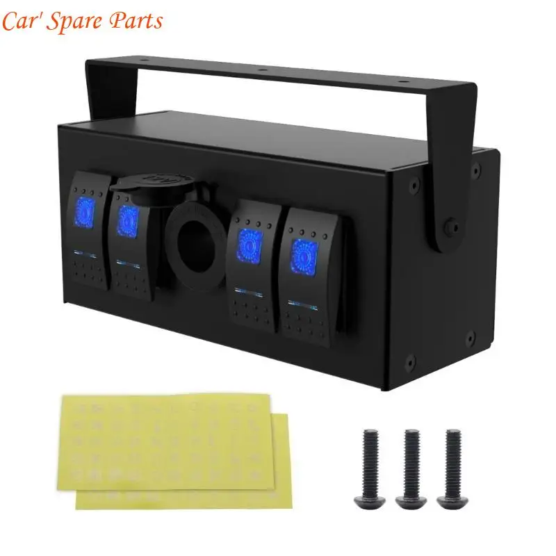 

Y4UA Водонепроницаемая коробка переключателей на 4 группы с двойными USB-зарядными устройствами и вольтметром, подходит для и