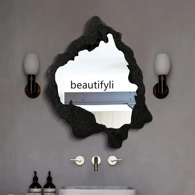 P Irregular bathroom mirror Wall-mounted creative bedroom vanity mirror Special-shaped porch decorative mirror