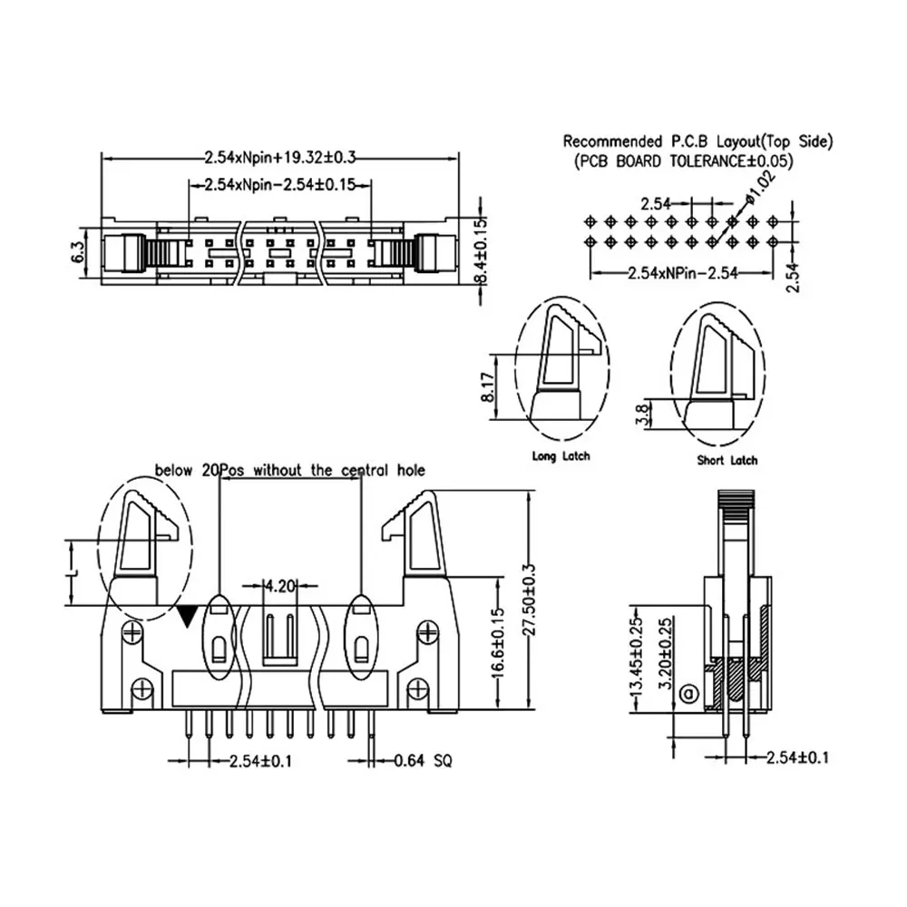 1/5/10Pcs DC2 IDC Socket 10/12/14/16/20/26/30/34/40/50/64 Pin Male Straight Ejector Header Cable Connector 2.54mm Pitch