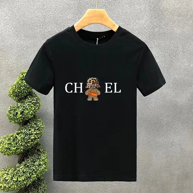 High quality luxury brand 100% cotton Alphabet Bear Printed T-shirt Summer Harajuku men/women short sleeve family casual T-shirt