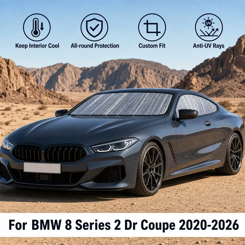 

For BMW 8 Series 2 Dr Coupe 2020-2026 Full Set Car Window Sunshades UV Block Privacy Heat Insulated Foldable Car Curtain