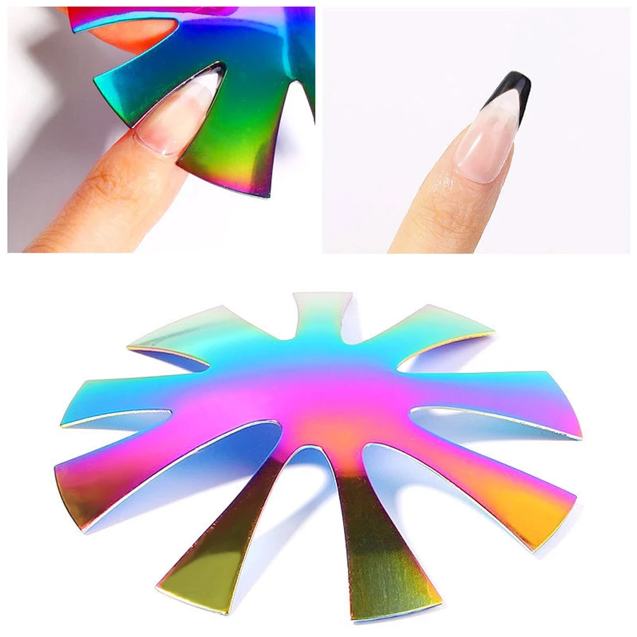 Französische Maniküre V-Linien-Kantenformer Nagelschablone Styling-Form Perfekte Lächelnlinien-Formungsvorlage für Salon & Heimgebrauch – Detail 7
