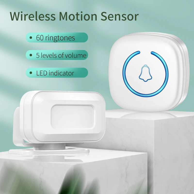 

CACAZI IR Wireless Motion Sensor Detect Alert Home Security Driveway Alarm Motion Detector Store Door Entry Chime Doorbell New