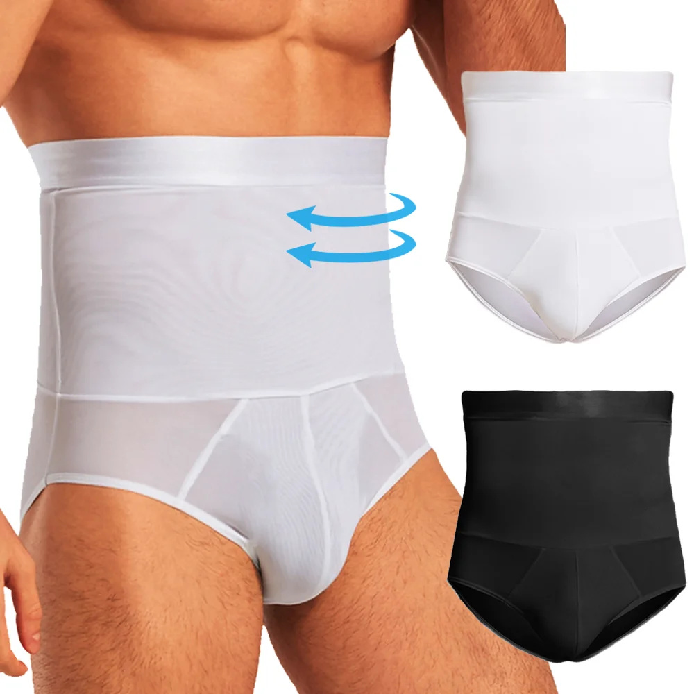Hochgeschnittene Korsett-Herrenunterhose zur Bauchstraffung Gewichtsreduktion Körperformer Fitness Kompressionsunterwäsche Modellierende Slips