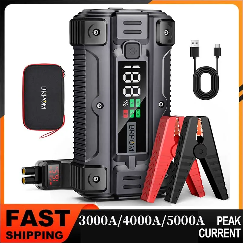 Car Jump Starter 3000A/4000A/5000A Battery Charger Emergency Power Bank Booster for 12V Gasoline and Diesel Vehicles Starting