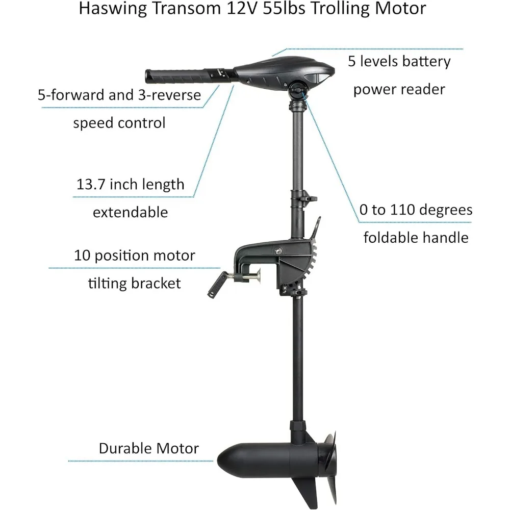 Ransel seri FM270 8.8ft perahu Pontoon tiup dengan Haswing Transom 12V 55LBS kontrol tangan Motor Trolling