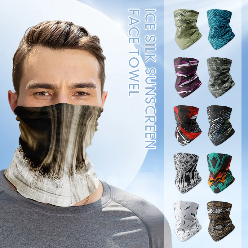 

Ice Silk Breathable Sunscreen Balaclava Motorcycle Mask Seamless Summer Cycling Bandana Sun Neck Headgear Outdoor Accessories