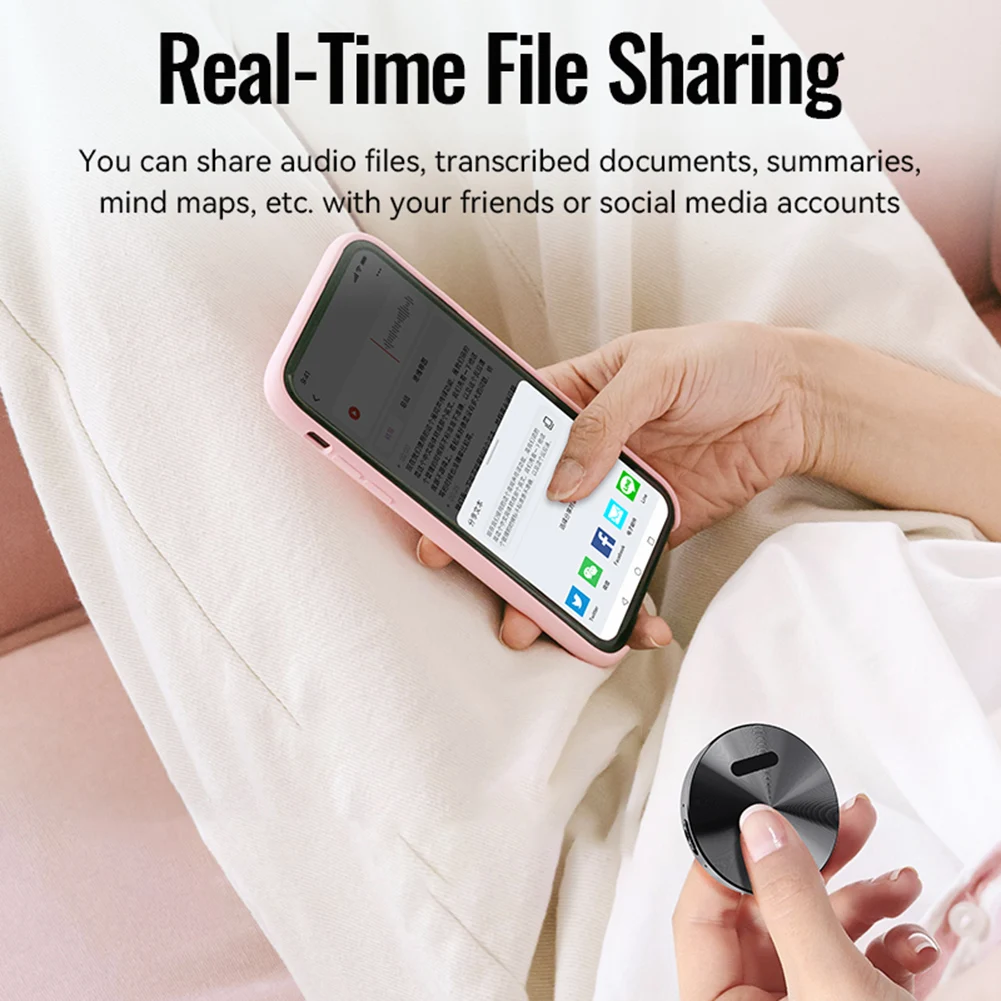مسجل صوت AI مغناطيسي جهاز تسجيل التحكم في التطبيق ChatGPT النسخ الذكي ترجمة خريطة العقل مسجل صوت رقمي #5