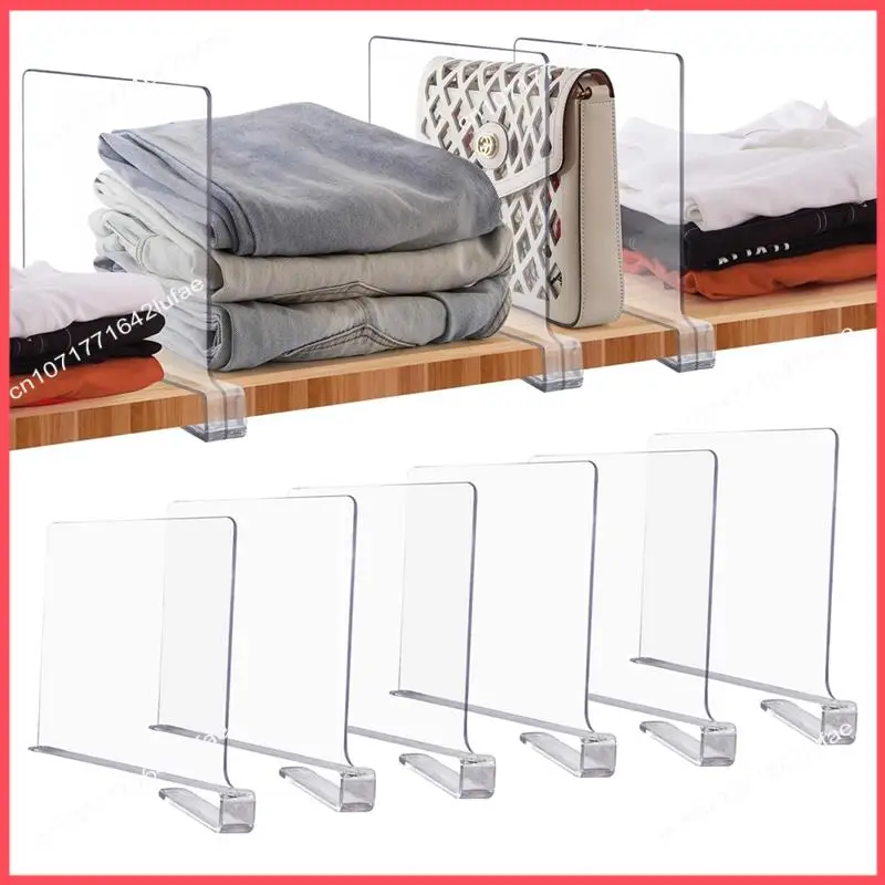 

B52C Transparent Shelf Dividers For Closet Organization - Wardrobe Organizer, Cupboard And Bookcase Partition Baffles