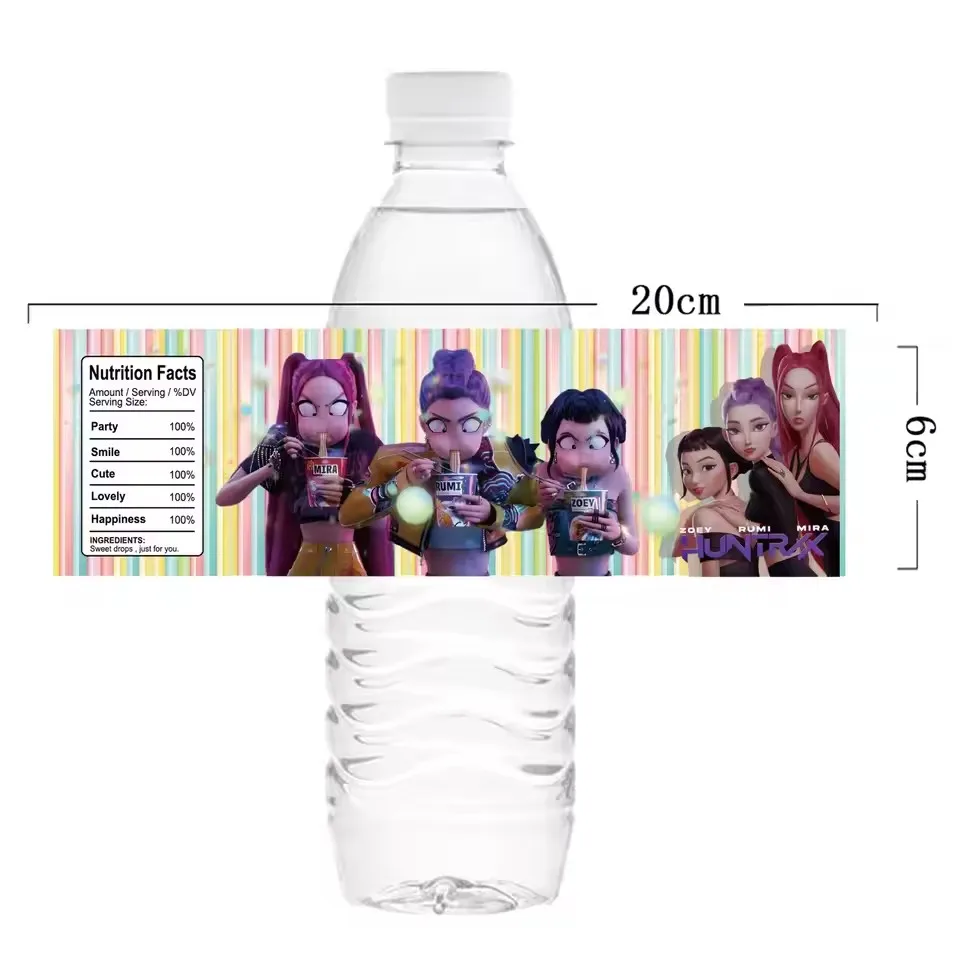 10/30 قطعة جديد شيطان الصيادين زجاجة ماء تسميات K-pop أنيمي تأثيري ملصق مضاد للمياه استحمام الطفل للفتيات حفلة عيد ميلاد الحسنات