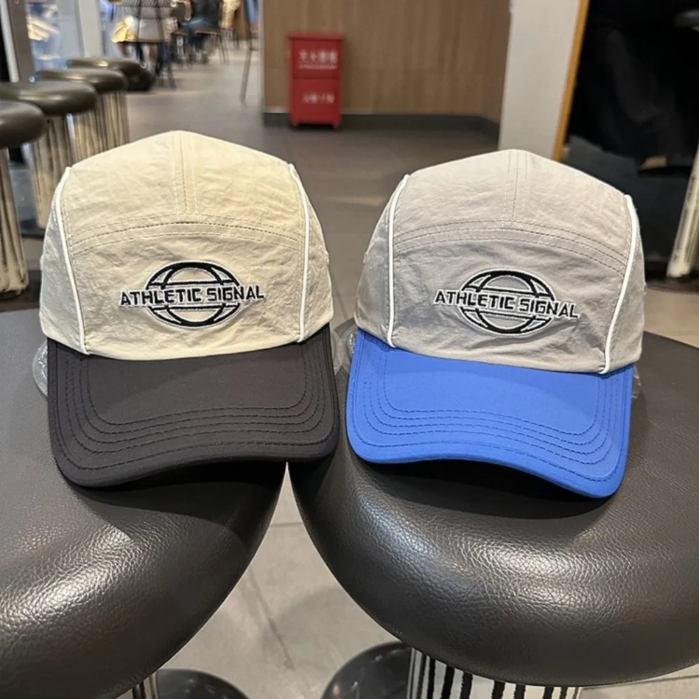 Retro 5-Panel Color-Block Baseball Cap, Mountain Outdoor Lightweight Quick-Dry Breathable Design, For Summer Daily Travel Hiking