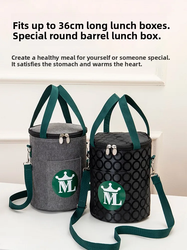 

Large Capaci Lunch Box Bag round Insulated Handbag Aluminum Foil Thiened New Sle Portable Food Container Storage Bag