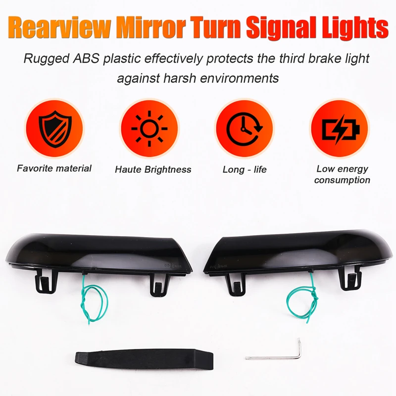 

Car Rearview Mirror Lamp Turn Signal Lights LED Indicator Blue YellowJAS