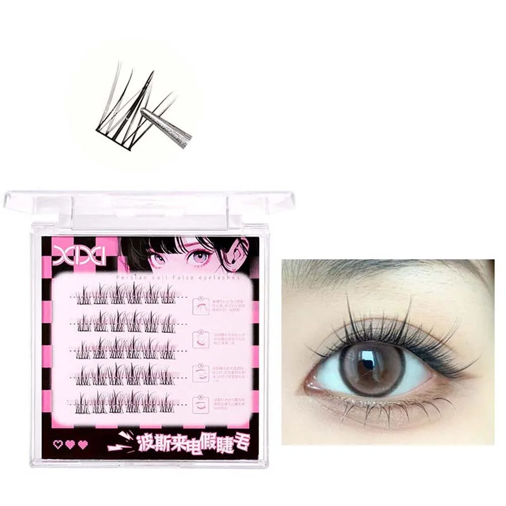 Segmentierte L-Locken-Falsche Wimpern zum Selbermachen, 7–12 mm, individuelle Cluster-Wimpern, große Kapazität, natürliche Wimpernverlängerungen