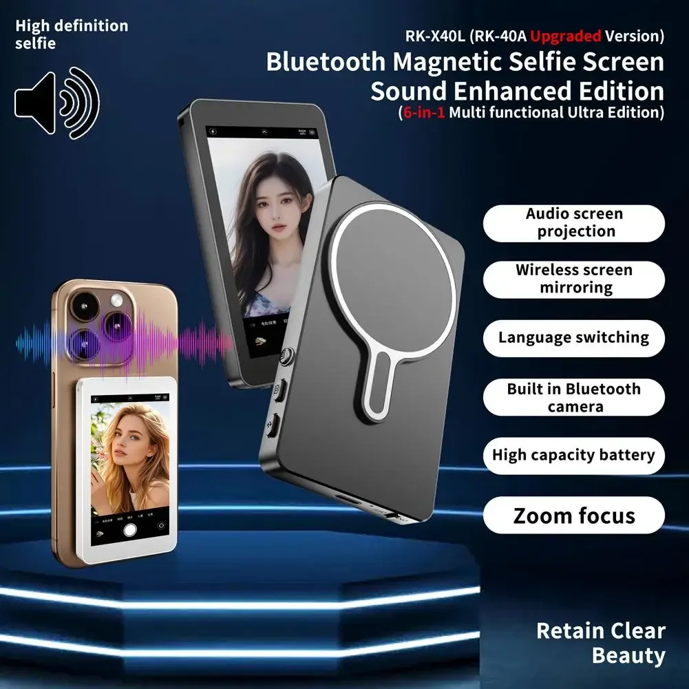 

Selfie Monitor Screen Rear Portable Selfie Monitor Vlog Screen Magnetic Vlog Phone Rear Camera For Selfie Vlog Live Stream