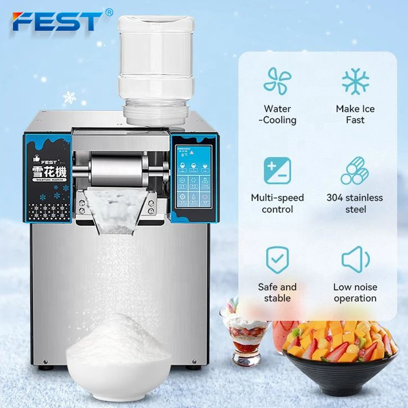 High-Capacity 180kg A Day Water-Cooling Korean Milk Snow Flakes Ice Cream Shaver Maker Maker Machine Bingsu