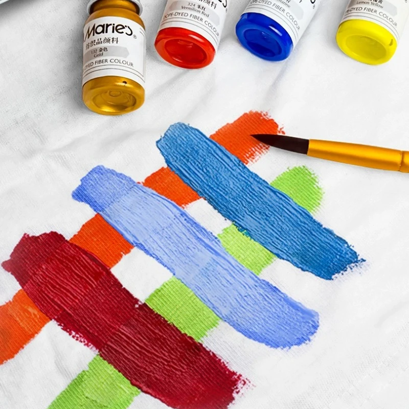 12/18/24/36 Color 10ml Textile Fiber Pigment Set Waterproof Non Fading Handmade DIY Clothes Shoes Fabrics Painted Acrylic Paint