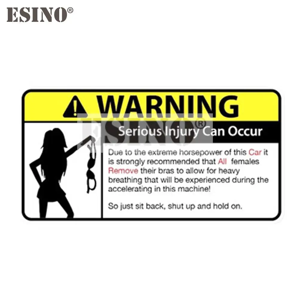 Car Styling Creative Funny Warning Femals Removes Bras for Heavy Breathing PVC Waterproof Car Body Sticker Pattern Vinyl Decal
