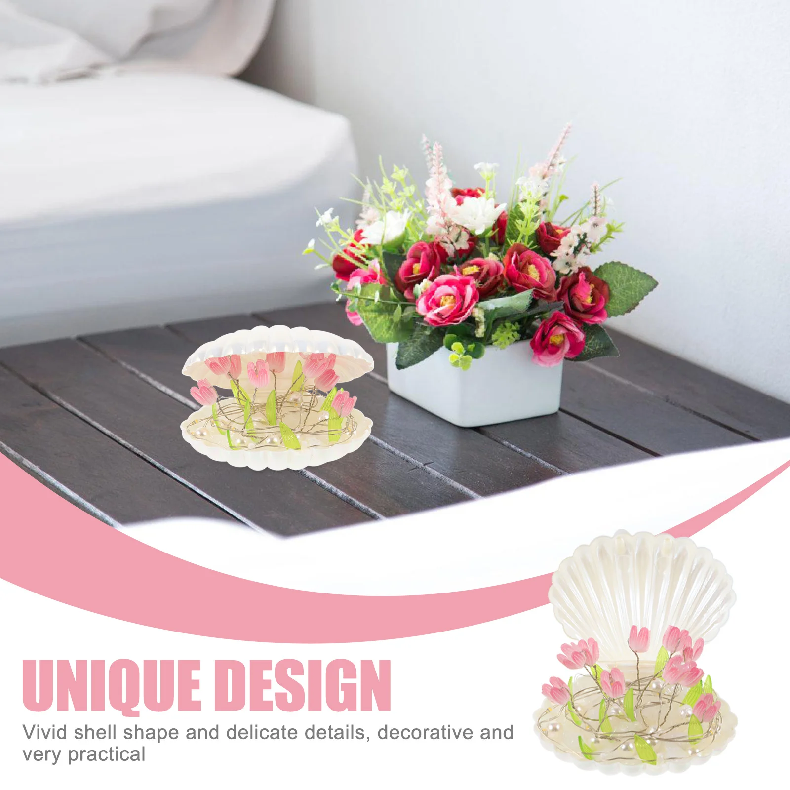 

1Set Tulip Light DIY Shell Shaped Lamp Warm Glow Decorative Home Light for Bathroom Kitchen Bedroom Aesthetic Lamp