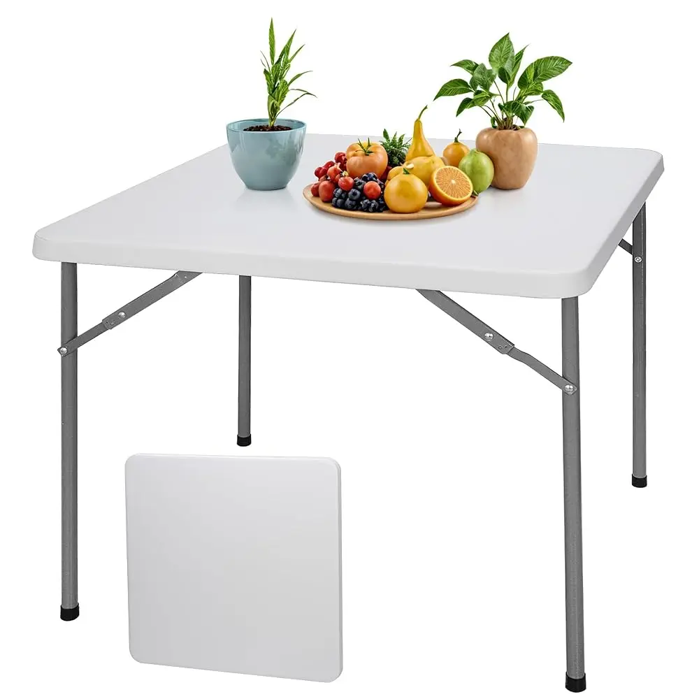 

Folding Event Table, Heavy Duty Picnic Table Indoor Outdoor Camping, 3Ft Portable W Handle Lo For Banquet, White